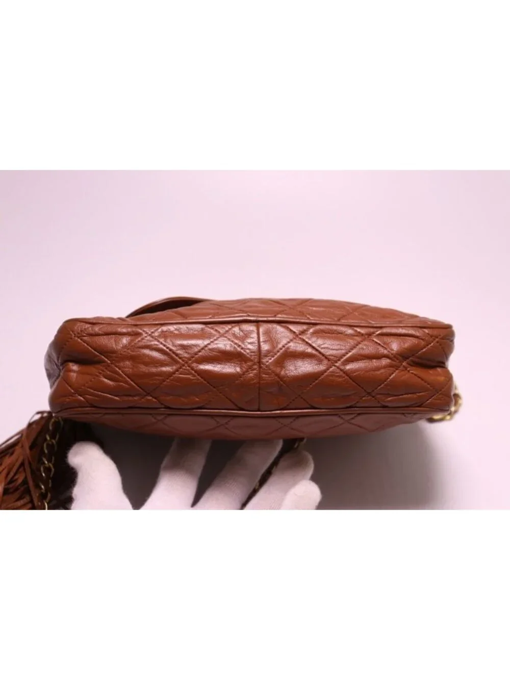 Chanel 0 Quilted Lambskin Chain Shoulder